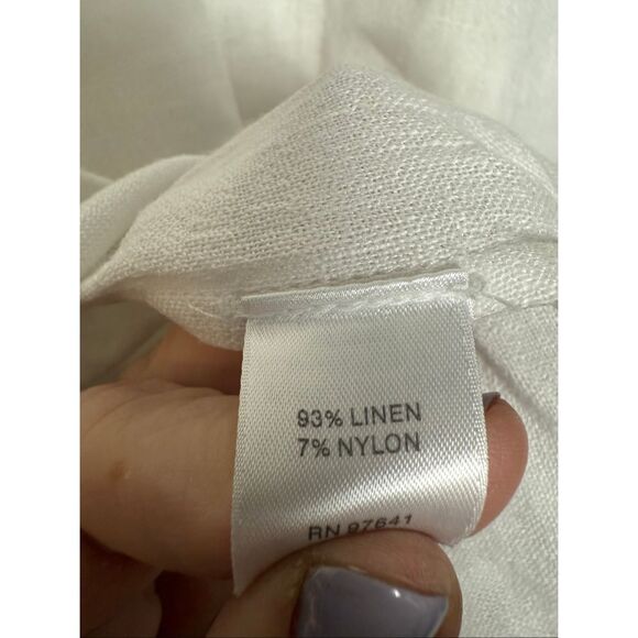 J.Jill PureJill White Linen Relaxed Tunic Top Size XL Casual Boho - Picture 5 of 5